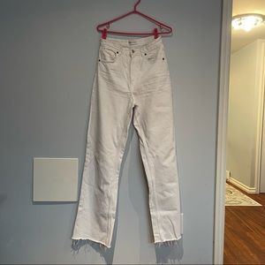 White Zara wide leg full length jeans